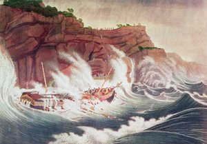 パケット船の紛失アルビオン、C。Tieboutによって彫刻 作： Thomas Birch